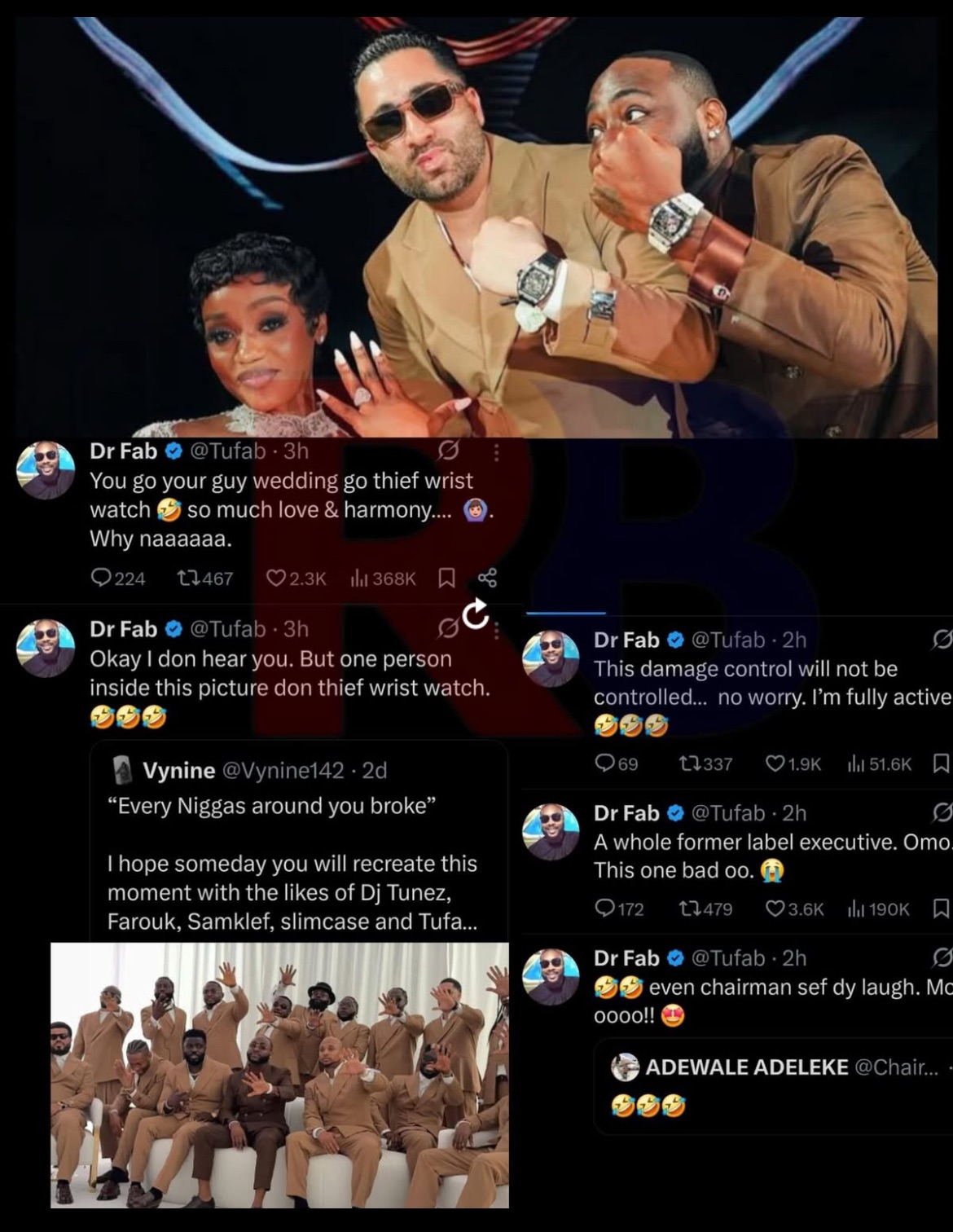 Ubi Franklin Speaks on Watch Theft Accusation at Davido’s Wedding
