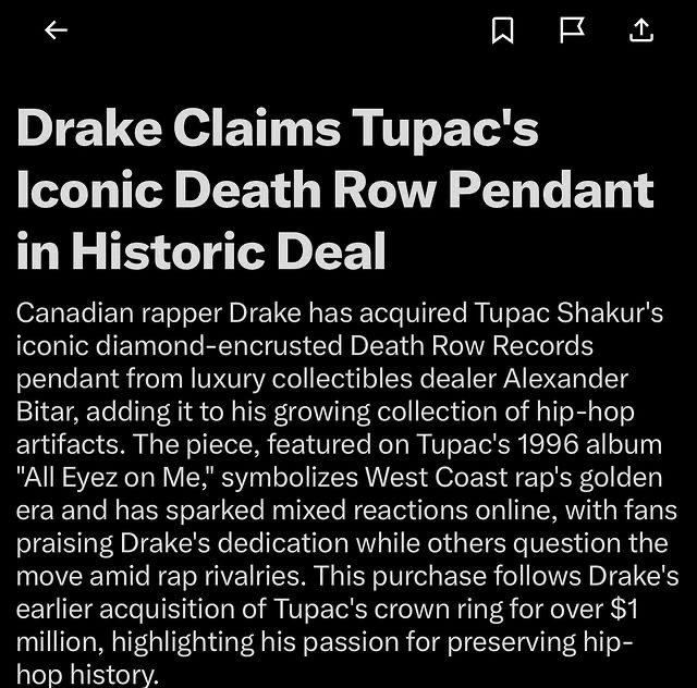 Drake Buys Tupac’s Pendant, Ring, and BMW: Is He Trying to Claim 2Pac’s Legacy?