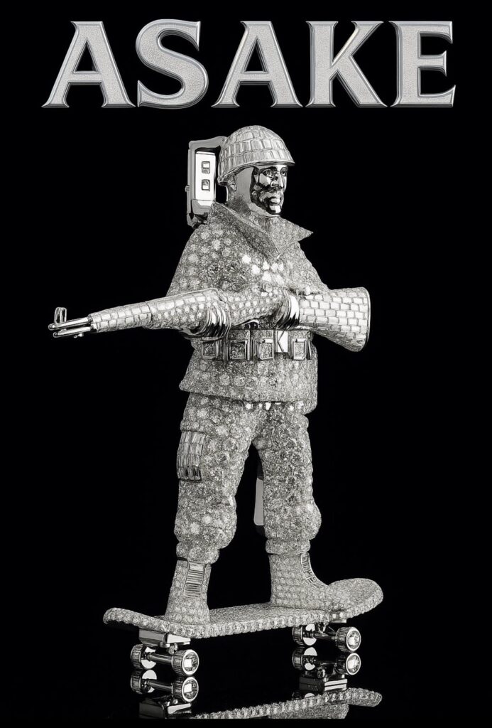 asake 250k customized skating soldier diamond chain