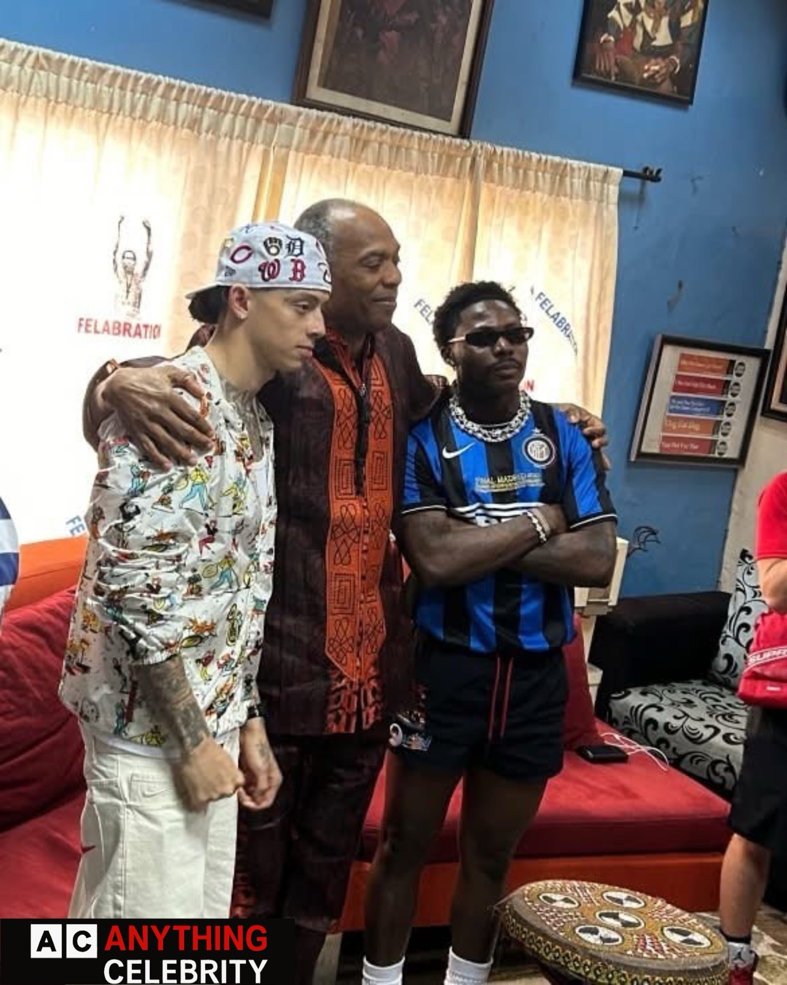 Asake and Central Cee Visit Fela Shrine in Lagos