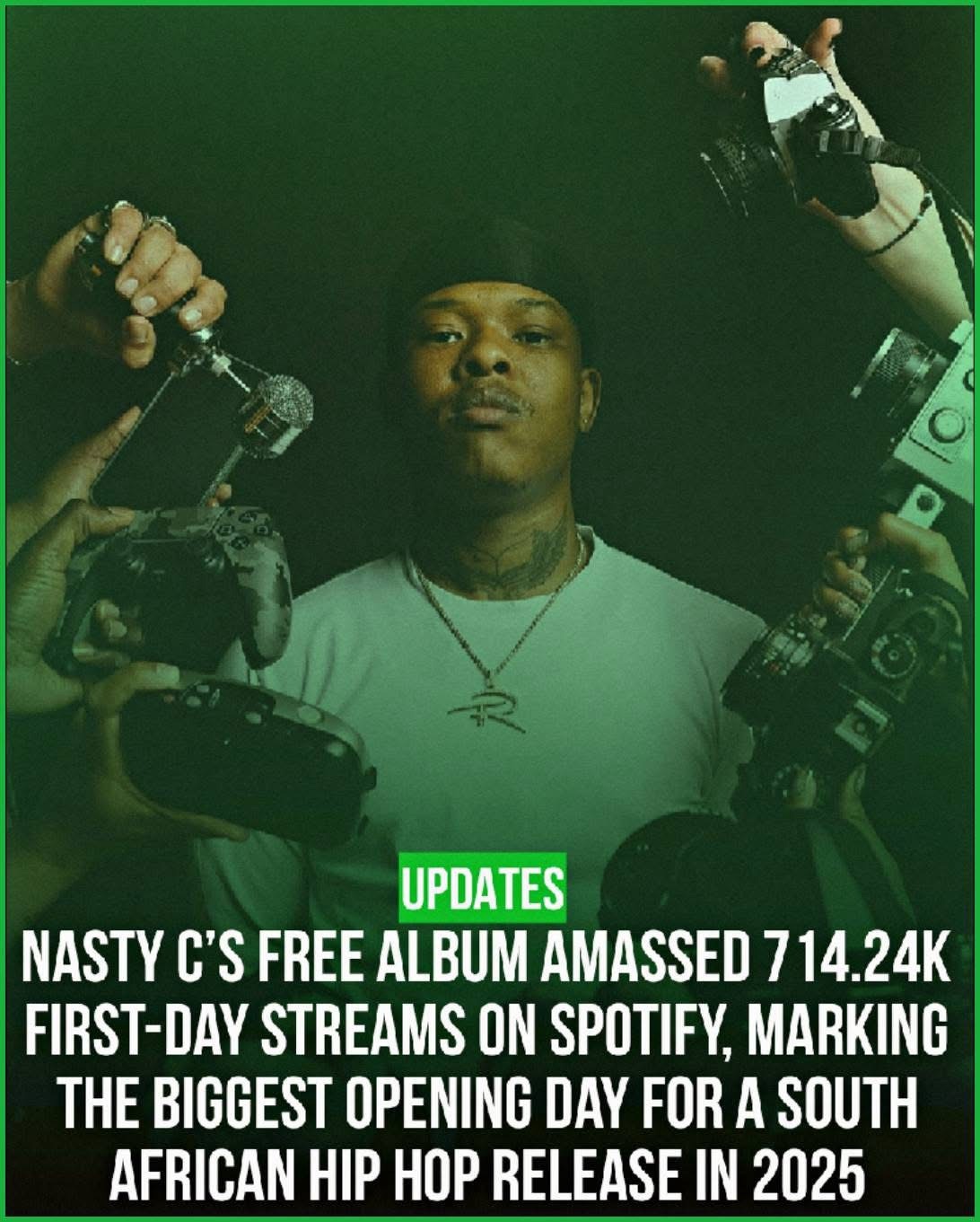 Nasty C’s FREE Album Breaks Record With 714K First-Day Streams on Spotify