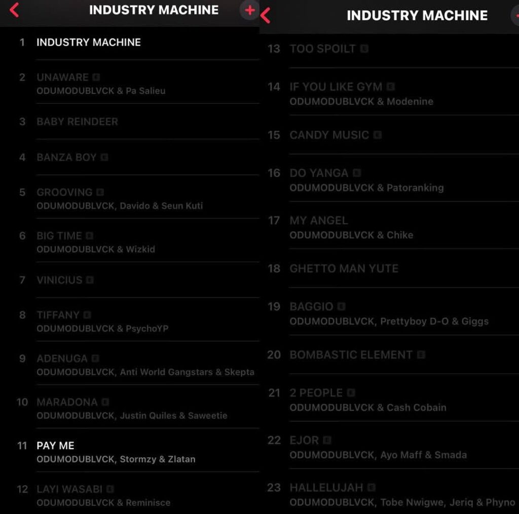 odumodublvck industry machine album tracklist