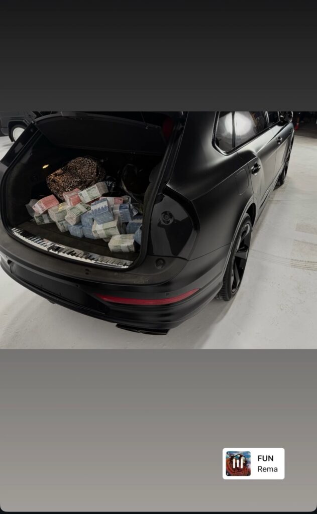 rema shows off racks of cash insta