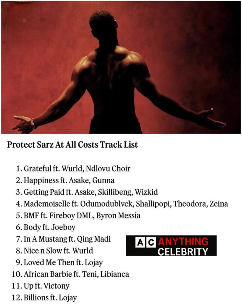 sarz official tracklist protect sarz at all costs