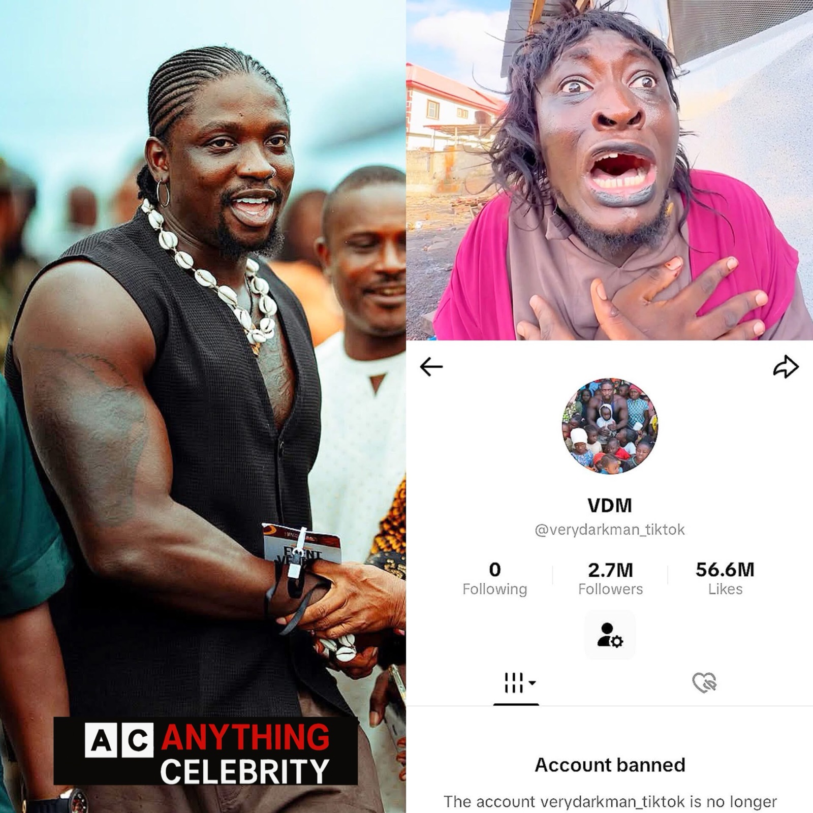 vdm tiktok account taken down million followers