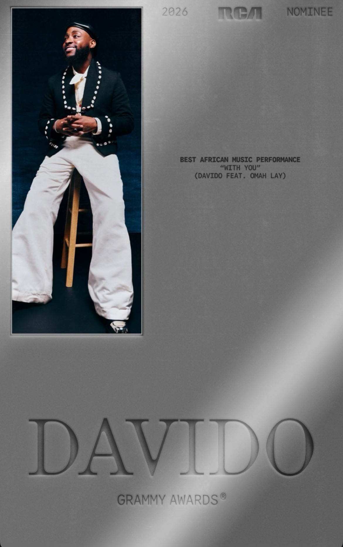 SONY RCA Congratulates Davido and Label Artists on 2026 Grammy Nominations