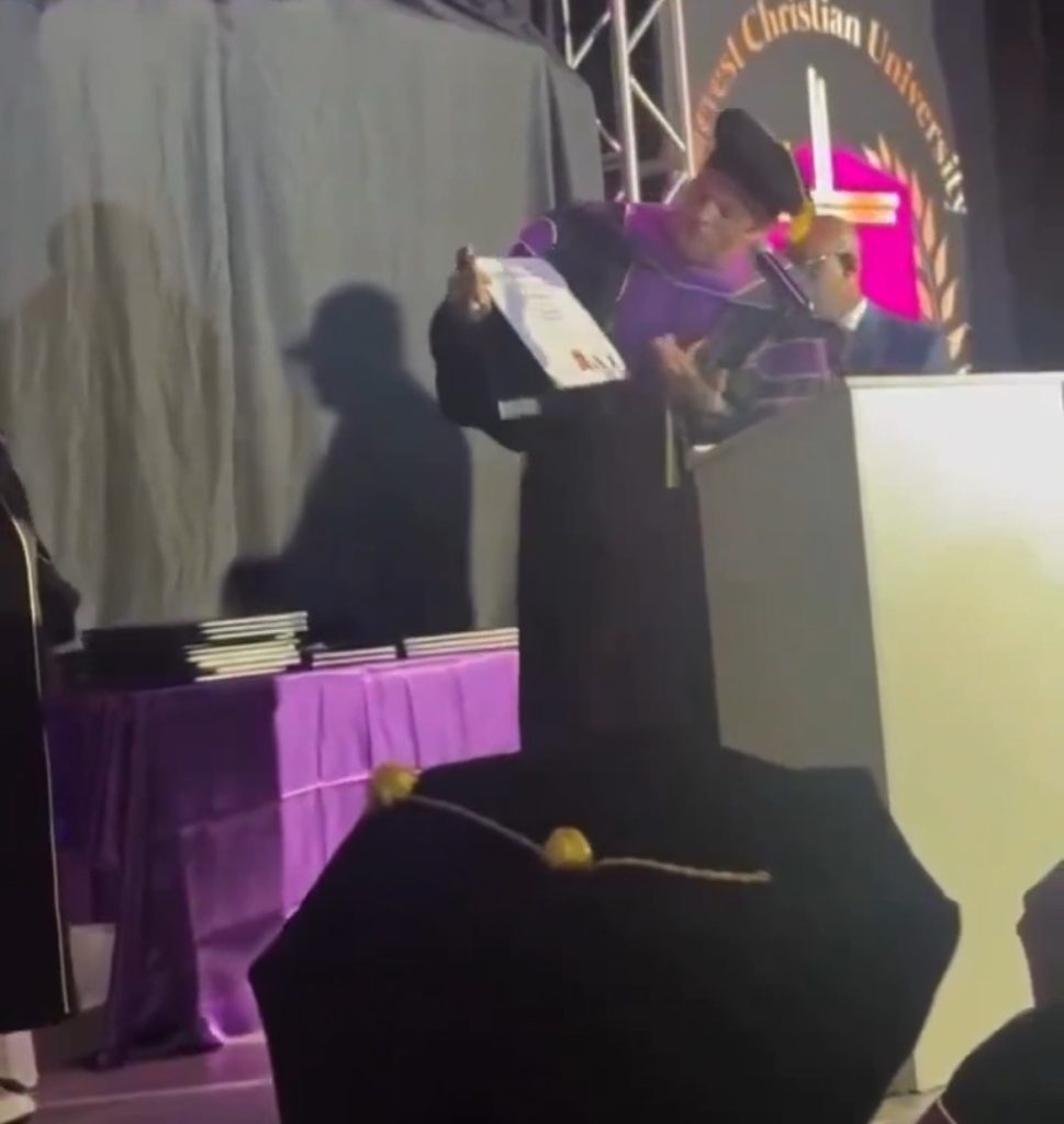 chris brown honorary phd harvest christian university