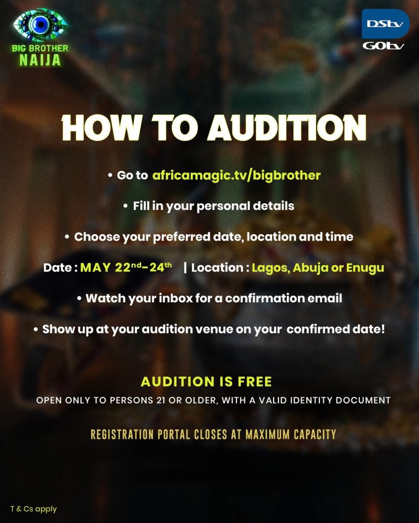 BBNaija Announces Season 11 Audition Date
